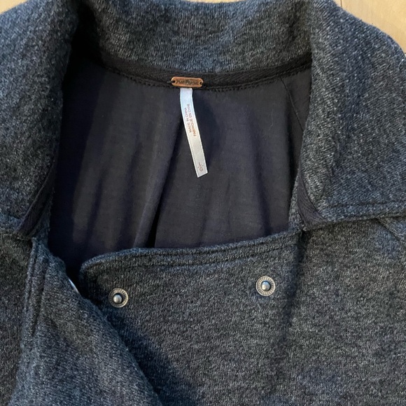 Free People Charcoal Double-Breasted Sweater - Picture 10 of 13